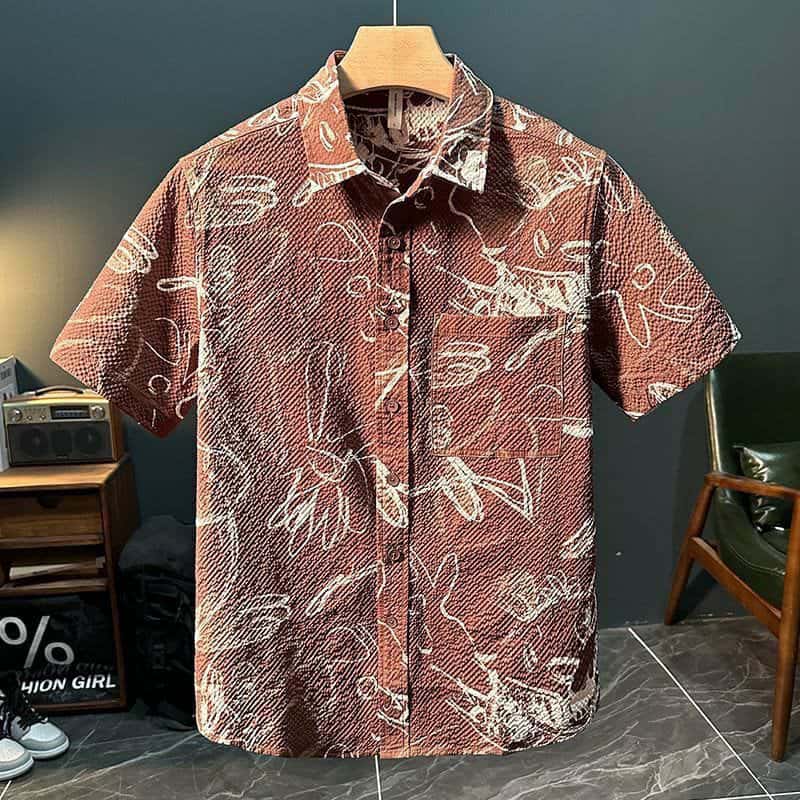 Chocolate color Bosquet Abstract Shirt