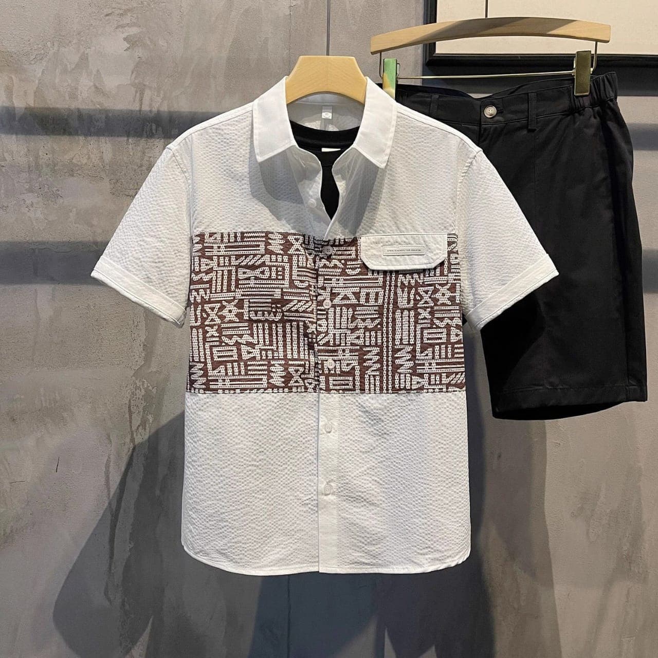 WHITE MEN'S HALF SHIRT  FZI